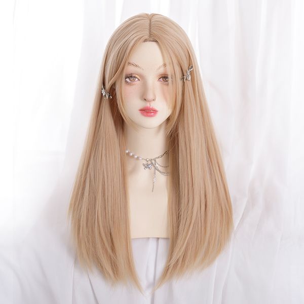 

synthetic wig asian fashion lolita everyday women's 22 inch straight hair, Black