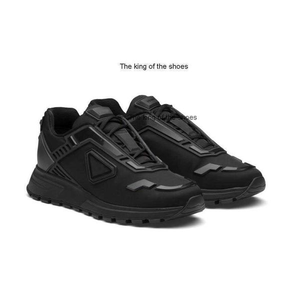 

prad luxury prax 1 sneakers shoes cloudbust thunder trainers technical fabric re-nylon chunky rubber lug sole mesh skateboard, Black