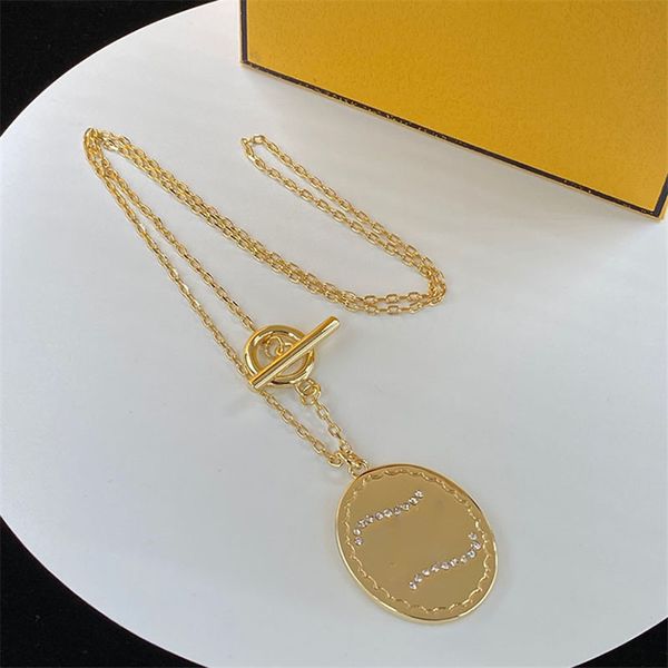 

wave diamond necklaces women circle card pendant necklaces with curved lines female hollow geometry ornament jewelry, Silver