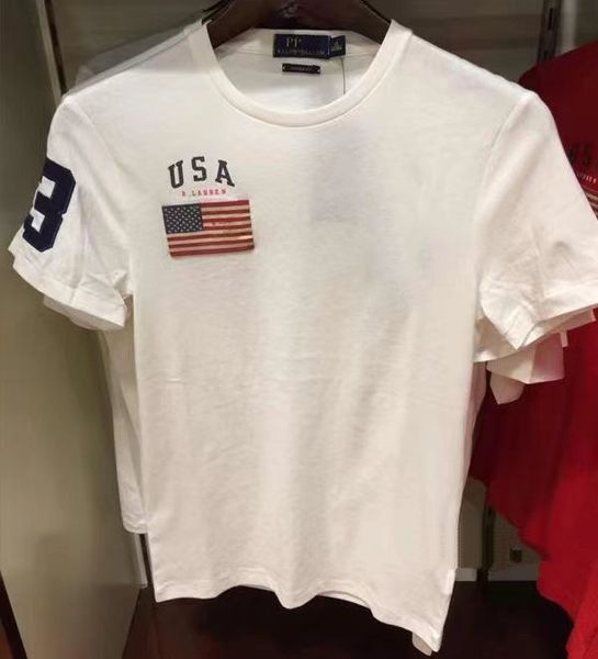 

summer new polos shirts european and american men's t-shirts 100% cotton large size embroidered fashion men and women, White;black