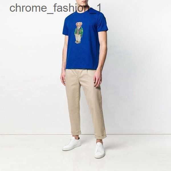 

polos men's t-shirts 2023ss wholesale 100% cotton designer deluxe men and women shirt t-shirt casual loose printed with american bear p, White;black
