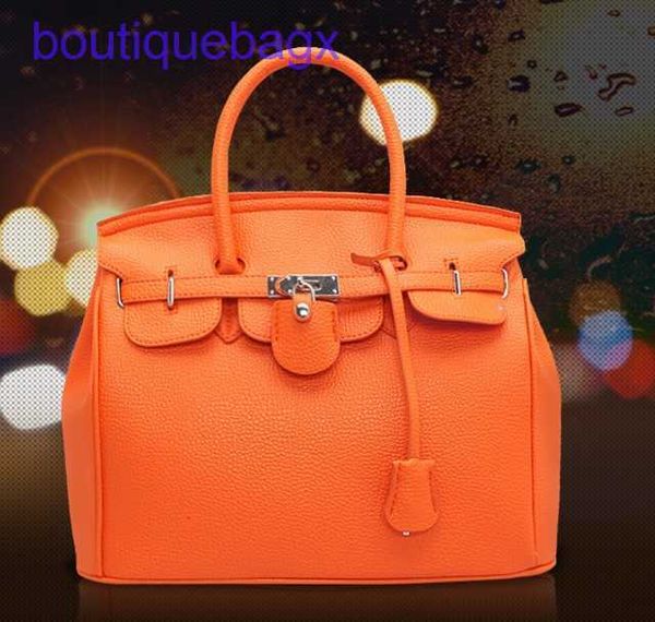 

tote bag designer h ermes briki bags online shop women's bag 2023 spring and summer new handbag litchi pattern handbag with logo