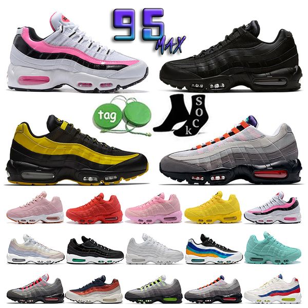 

2023 classic 95 running shoes man woman size 36-46 sneakers trainers pink suede black and green rose triple white blue solosneaker