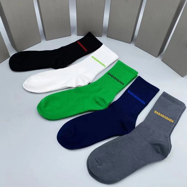 

2023 designer socks luxury mens womens cotton sock classic b letter comfortable fashion movement stocking with box n11, Black