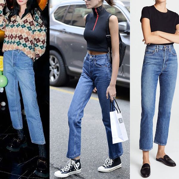 

women's jeans high waist straight women jeans slim boyfriend style casual wild ankle length female 230306, Blue