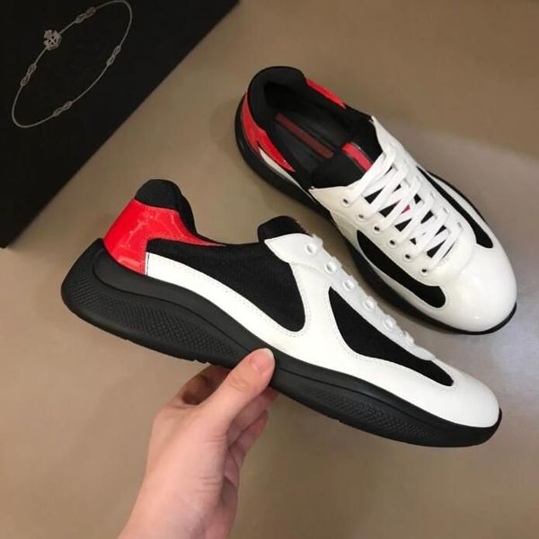 

lightweight america's cup sports shoes luxury brand patent leather and nylon mesh sports men's skateboarding running leisure outdo