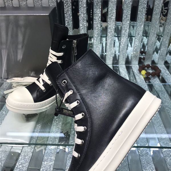 

owens thick ricks bottom casual shoes for men woman fashion outdoor breathable canvas designer boots black white massage rubber non-slip pla
