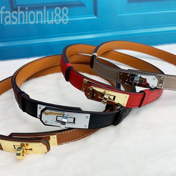 

classical thin luxury belts for women designer belt vintage popular dress trousers waistband 18mm width formal occasions soft leather design, Black;brown