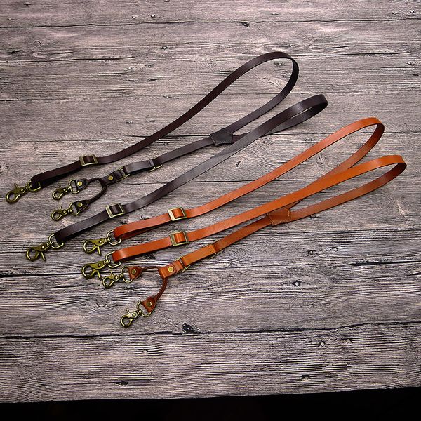 

suspenders british style hook mens vintage adjustable genuine leather suspender bronze shoulder strap pant suspenders men 230307, Black;white