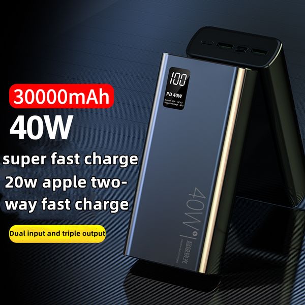 ChargPoverbank Power Portable Banks Mobile 30000mAh Phone LED Mirror Back Pover Bank External Battery Pack Power bank M260714