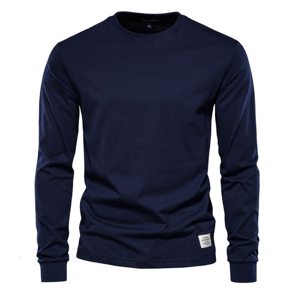 

men's t-shirts spring men t shirt fashion o-neck long sleeved cotton mens tshirts man t-shirt 12 color 230307, White;black