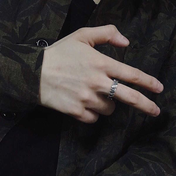 

band rings men's adjustable finger ring irregular geometric fringe party rings male women's couple rings fashion jewelry accessori, Silver