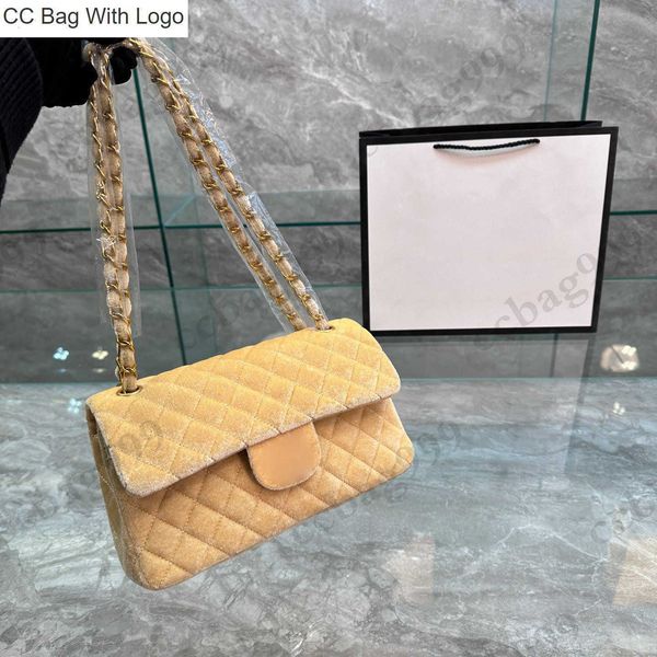 

cc handbags fall winter velvet double flap quilted bags classic multi pohette handbags matelasse metallic hardware leather chain womens cros, Black