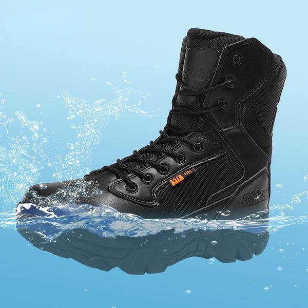 

boots military leather combat boots for men combat bot infantry tactical boots askeri bot army bots army shoes waterproof 230307, Black