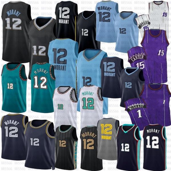 

2023 new city ja morant basketball jersey vince 15 carter black, Black;red