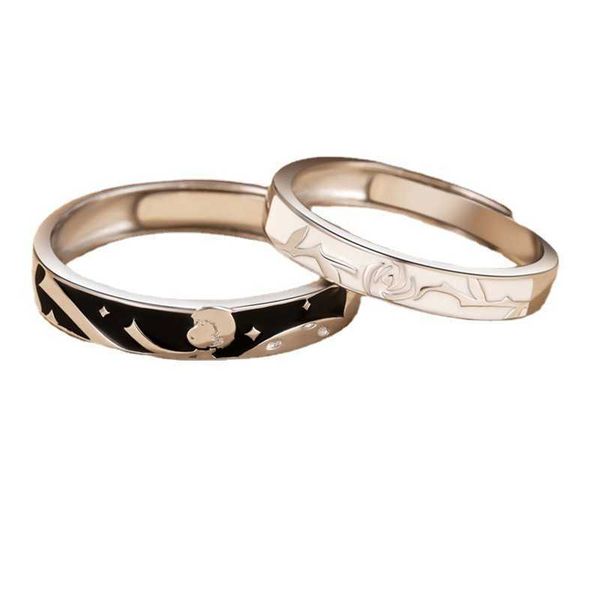 

band rings new prince and rose couple ring niche a pair of models to send male girlfriend gift open couple rings popular jewelry rings aa230, Silver