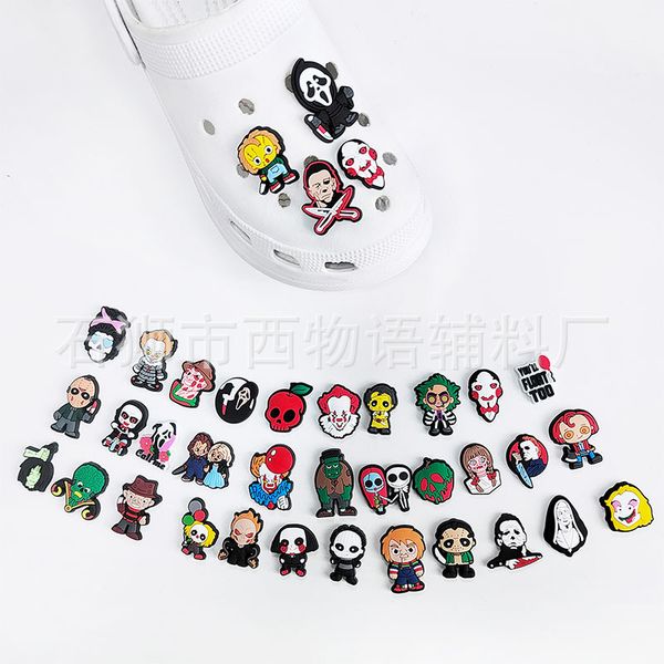 

anime charms wholesale childhood memories thriller series halloween funny gift cartoon charms shoe accessories pvc decoration buckle soft ru, Blue