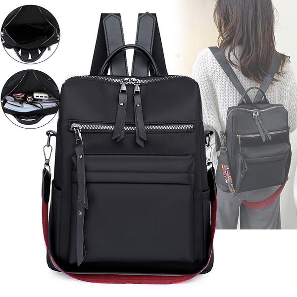 

women men backpack style genuine leather fashion casual bags small girl schoolbag business lapbackpack charging bagpack rucksack sport&outdo