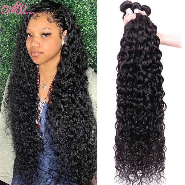 

wig caps mshere human hair bundles water wave bundles brazilian hair weave bundles sew in hair extension cruly bundles human hair 1030", Black;brown