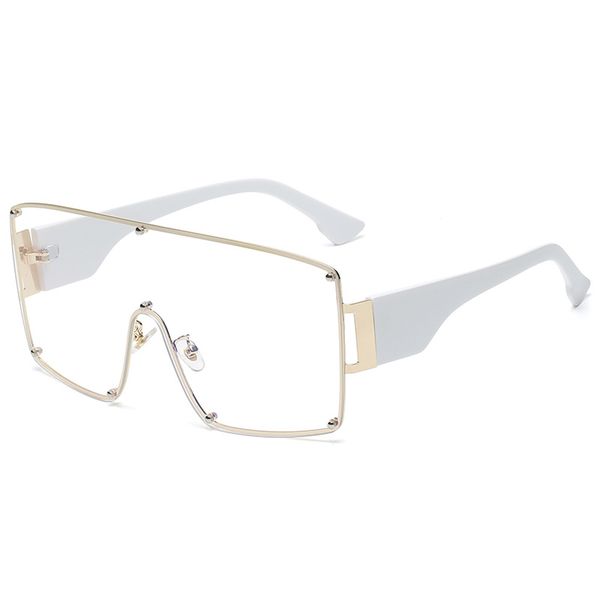 

designer sunglasses mens sunglasses new women's large-frame sunglasses, european and american vintage one-piece metal street shooting v, White;black