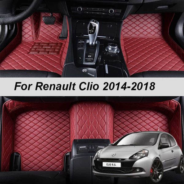 

carpets luxury leather 3d interior parts custom car mats with pockets floor carpet rugs for renault clio 3 2014 2015 2016 accessories r23030