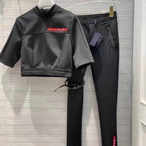 

23ss designer brand sports suit women short style trousers set fashion versatile suit temperament letters printing womens clothing, Gray