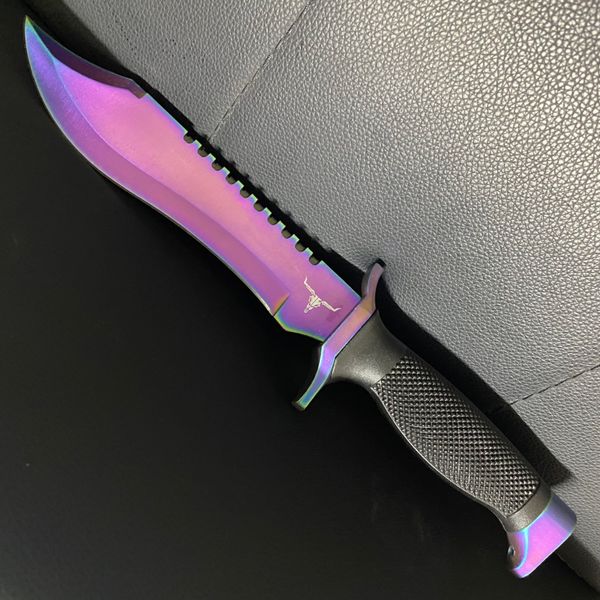 

12" real sharp fade csgo bowie knife hunting camping knifes survival tactical knifess outdoor knives fixed blade kitchen fishing knife