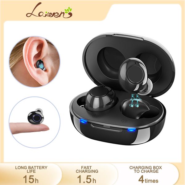 

ear care supply hearing aid rechargeable intelligent hearing aids sound amplifier low noise one click adjustable tone hearing device for eld