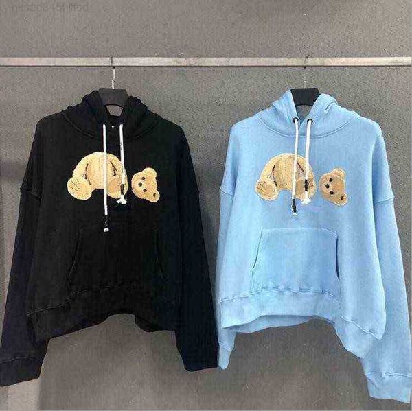 

r9s4 r9s4 men's hoodies sweatshirts new sale fashion hoodie broken bear sweatshirt teddy trendy terry explosion sweater style men and w, Black