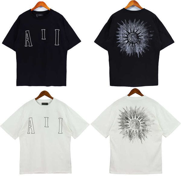 

t-shirts amnri tee men women cotton leisure designer fashion brand simple 2023 spring summer creative print t-shirt high street loose, White;black