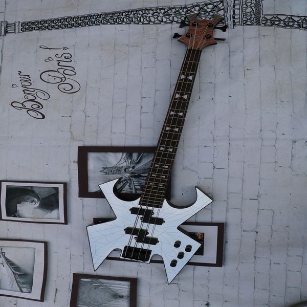 

irregular mirror guitar, metal rock guitar, rosewood fingerboard, customizable