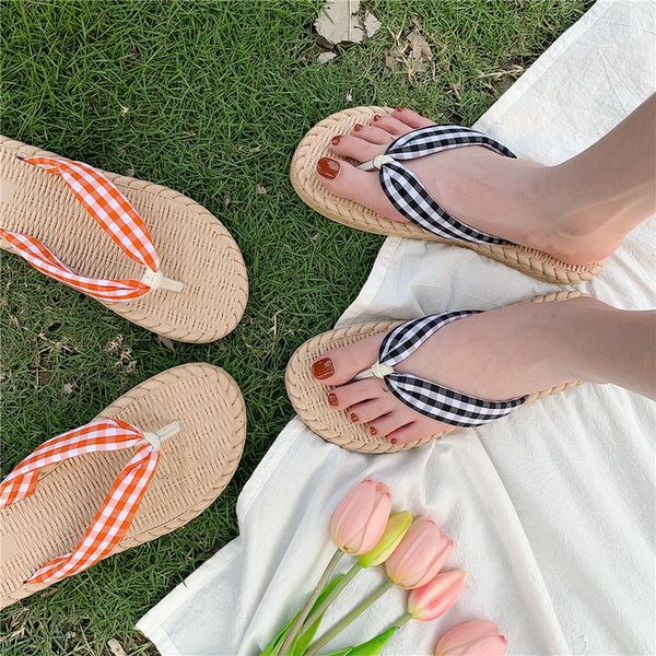

slippers thin flipflop ins wear fashion online celebrity seaside holiday shoes sandals and slippers 3696 230307, Black