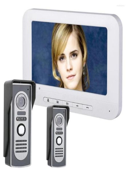 

video door phones mountainone 7 inch tft phone doorbell intercom kit 2camera 1monitor night vision with hd 700tvl camera3746790