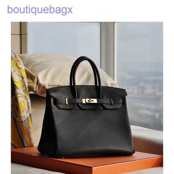 

designer herms briki bags online shop h family bag litchi pattern leather women's 2023 new head layer fashion portable year wedding