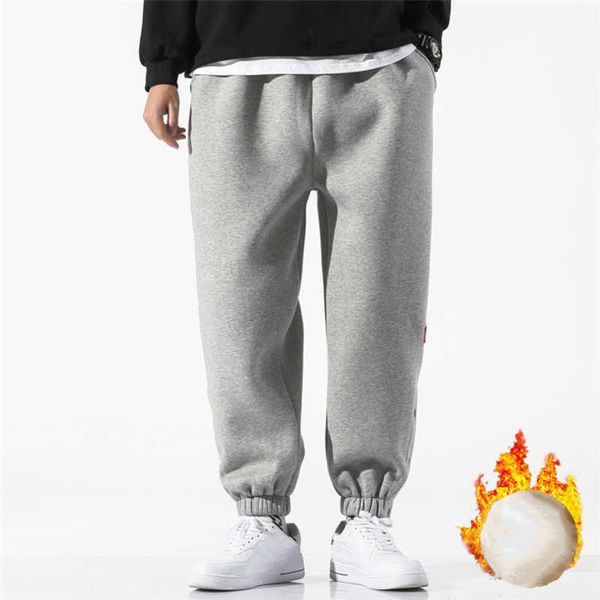 

men's pants 2021 trendy sweatpants men loose trousers autumn winter outdoor sport comfortable male warm jogging pants pantalons pour ho, Black