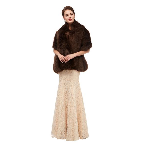 

wraps wedding accessories new autumn and winter fur shawl optional, White