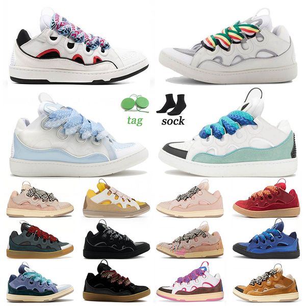 

luxury casual shoes leather curb dress shoes men women sneakers light grey blue black red white blue rainbow light blue beige yellow gallery