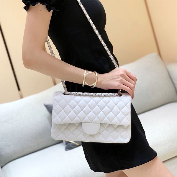 

evening bags designer flap bag 10a mirror quality sheepskin shoulder bag diamond lattice 25.5cm chain cross body bags with box c004