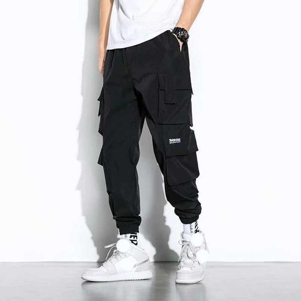 

men's pants men's cargo pants side pockets casual streetwear pant male hip hop male joggers trousers men casual pants 2022 black z