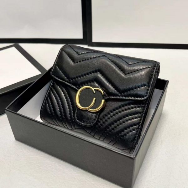 

mini wallet purse card holder designer short wallets purses cardholder genuine leather note compartment black woman men 2023, Red;black