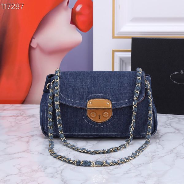 

luxury designer women's bag denim vagrant bag fashion woven chain shoulder bag retro medieval bag leisure messenger bag occidental styl