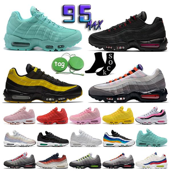 

og cushion running shoes greedy mens women 95 95s laser fuchsia chlorine blue navy blue army khaki total orange trainers sneakers 36-46