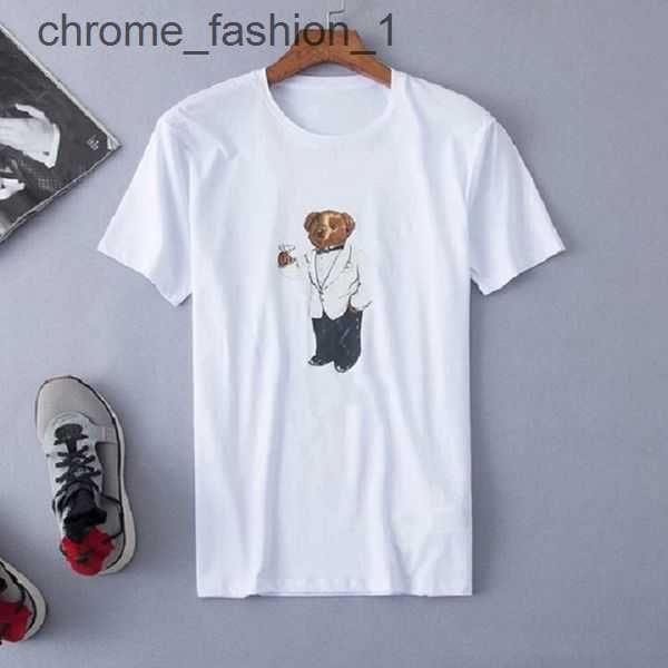 

polos men's t-shirts 2023ss wholesale 100% cotton designer deluxe men and women shirt t-shirt casual loose printed with american bear p, White;black
