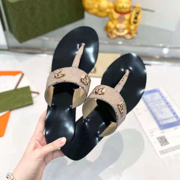 

2023 classic leather ladies sandals luxury designer fashion ladies slippers rubber sole beach flip flops jf9b, Black