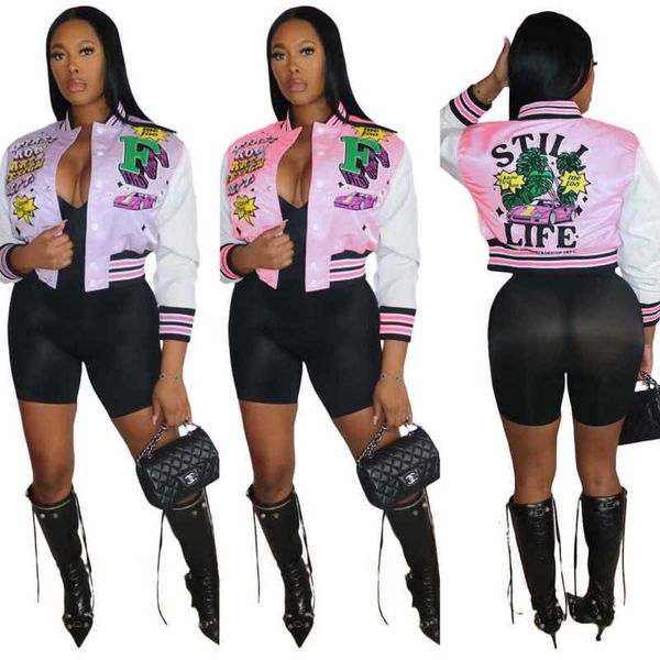

2023 women jackets designer letters pattern printing fashionable ladies baseball coats, Black;brown