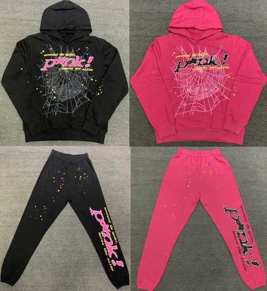

tracksuit sweat suit spider 555 young thugg set thug star sp5der pink hoodie pants sweater casual leisure cotton fashion designer brand cavi, Gray
