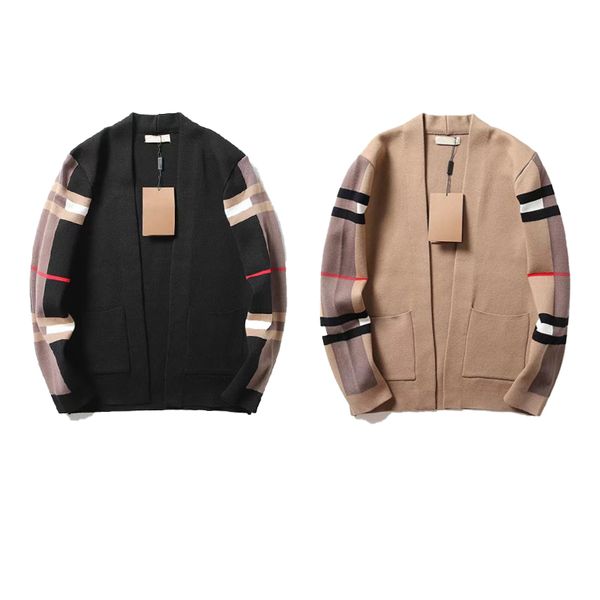 

mens jacket designer coat slim sweaters fashion clothes men spring and autumn coats windproof cardigan casual warm luxurious jackets, Black;brown