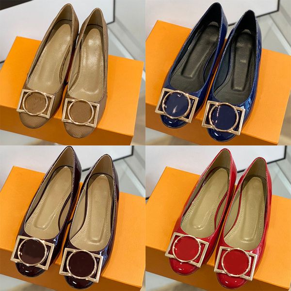 

2023 summer shoes new square buckle patent leather single shoe flat heel flat shoe female, Black