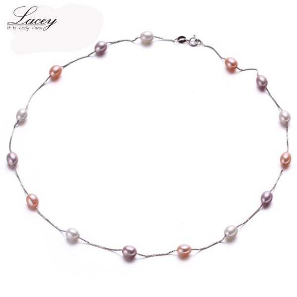 

pendant necklaces muilt natural pearl necklace 100% 925 sterling silver chain 67mm real cultured freshwater jewelry for women 230307