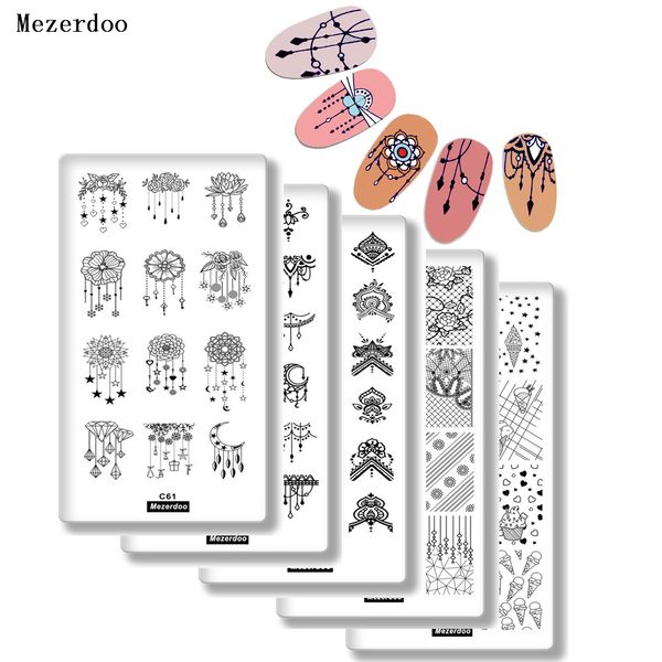

nail art templates 10pcs stamping plates lace flower animal birds pattern stamp template image plate stencil s tool set 230307, White